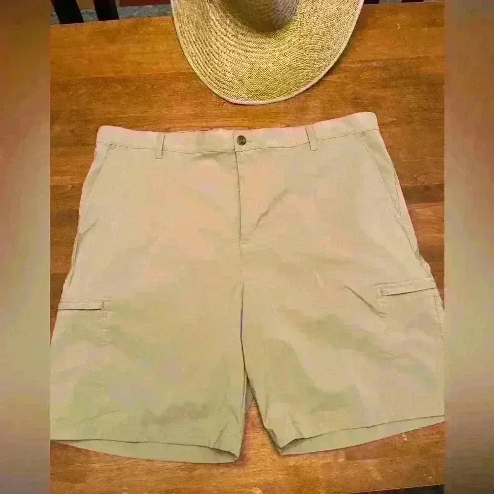 Chaps Khaki Golf Shorts Mens 42 Inseam 9” Deep Front/Side Pockets Summer Active